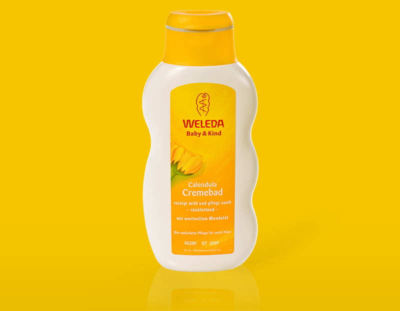 weleda creme bottle organge